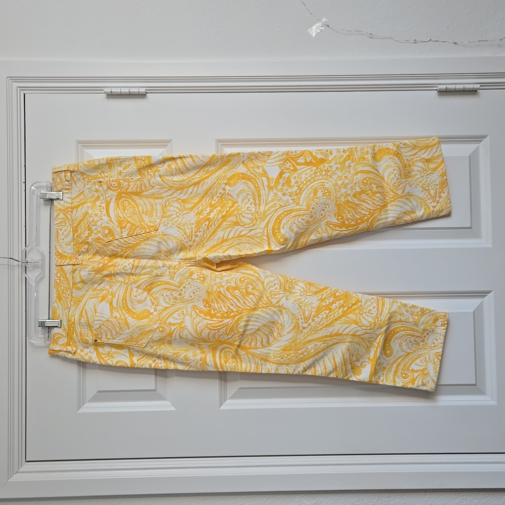 Chico's Yellow Paisley Pants - Picture 5 of 9